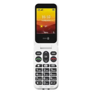 Doro L31 knapptelefon i röd och vit för äldre